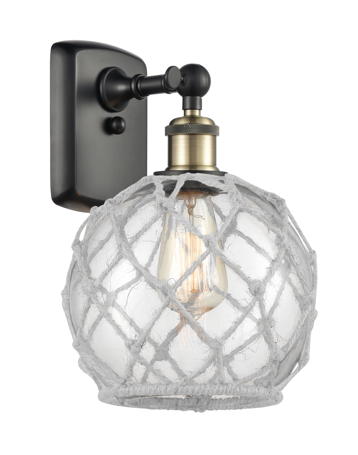 One Light Wall Sconce by Innovations - Ballston Collection, Black Antique Brass Finish - 516-1W-BAB-G122-8RW