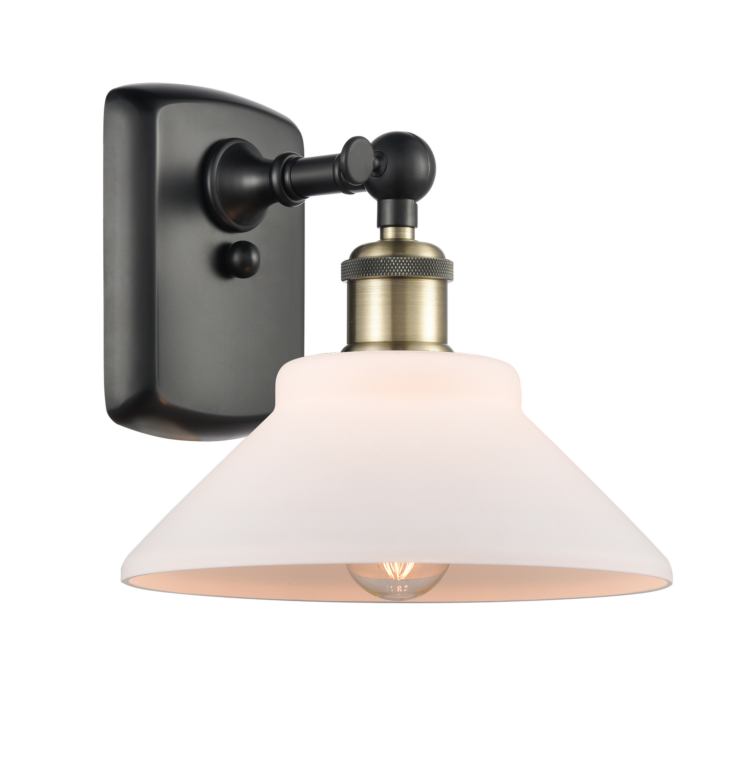 One Light Wall Sconce by Innovations - Ballston Collection, Black Antique Brass Finish - 516-1W-BAB-G131