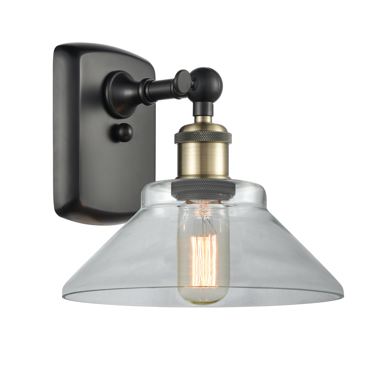 One Light Wall Sconce by Innovations - Ballston Collection, Black Antique Brass Finish - 516-1W-BAB-G132