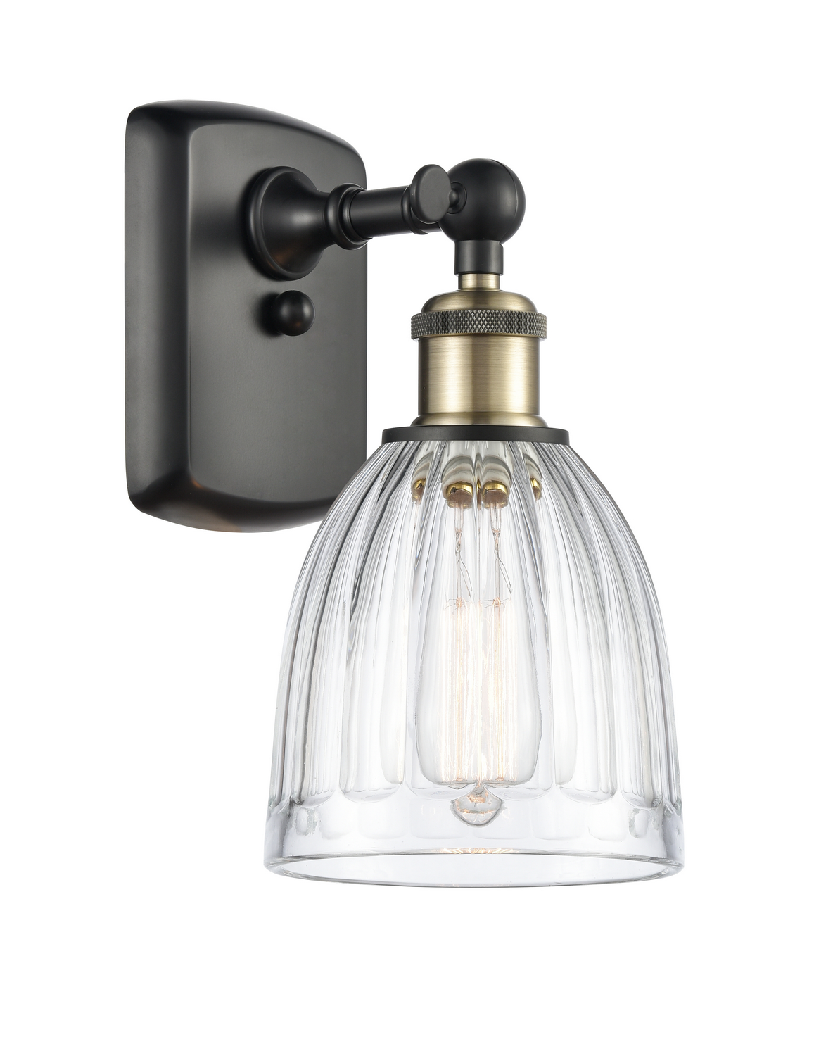 One Light Wall Sconce by Innovations - Ballston Collection, Black Antique Brass Finish - 516-1W-BAB-G442