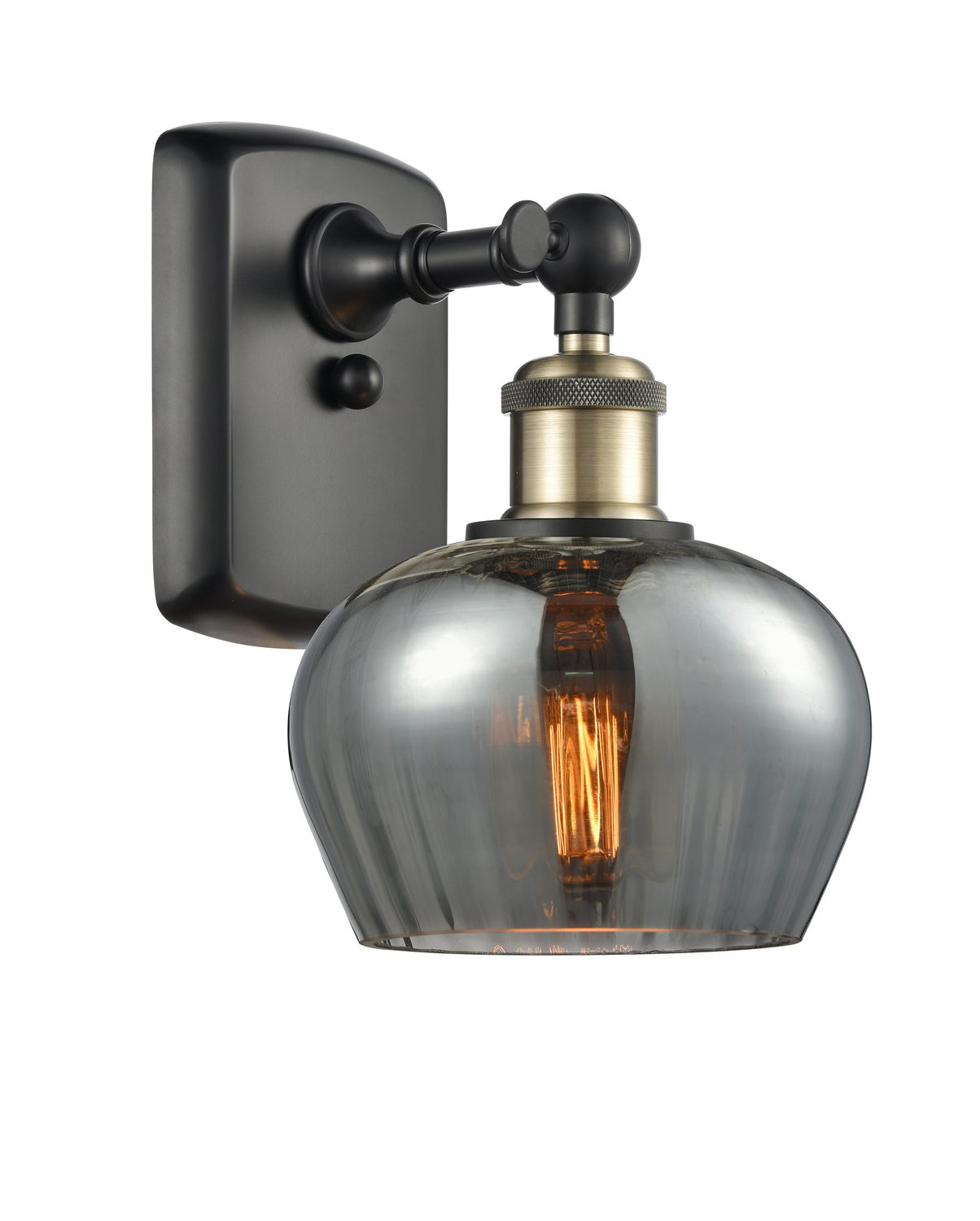 One Light Wall Sconce by Innovations - Ballston Collection, Black Antique Brass Finish - 516-1W-BAB-G93