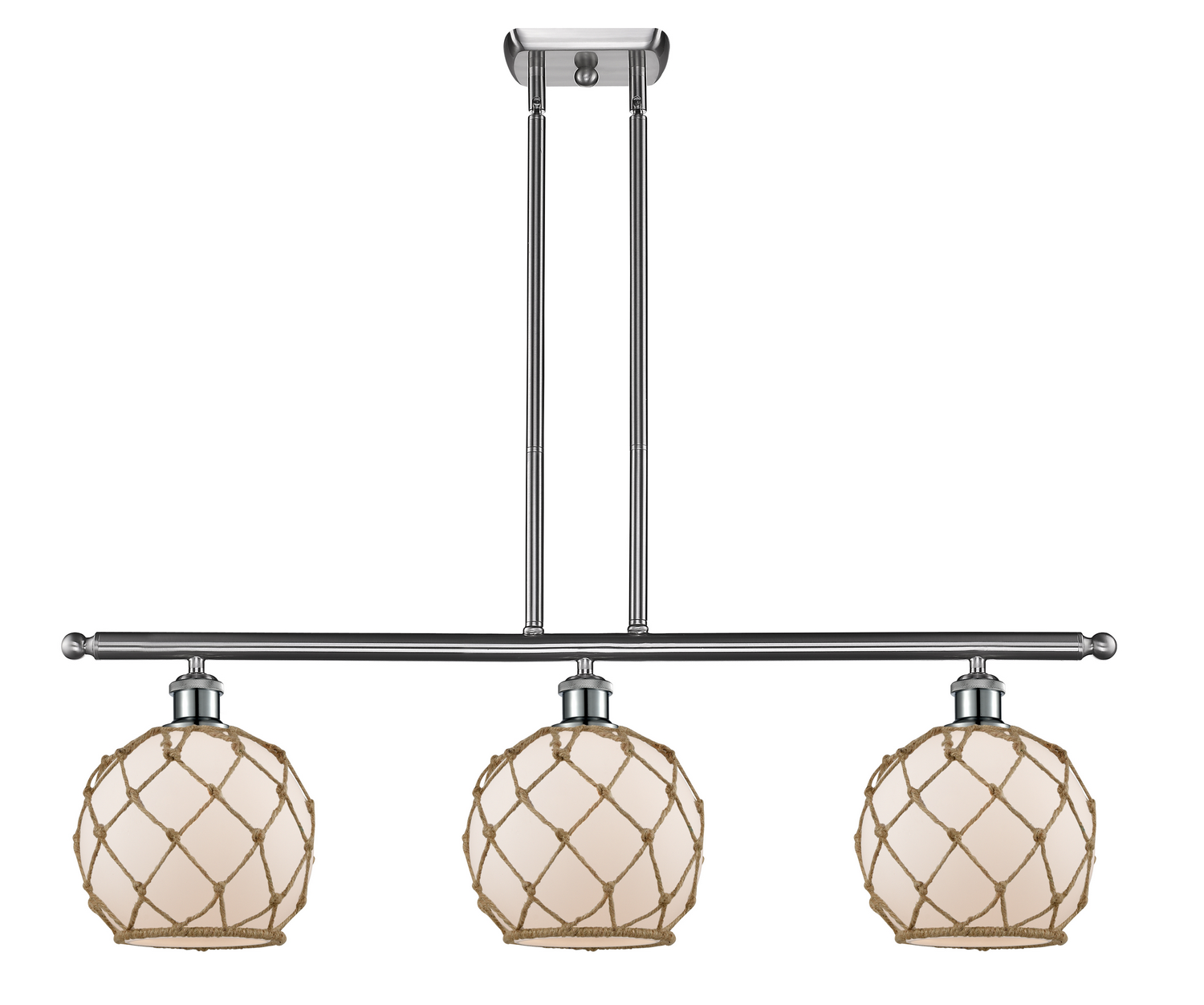 Three Light Island Pendant by Innovations - Ballston Collection, Brushed Satin Nickel Finish - 516-3I-SN-G121-8RB