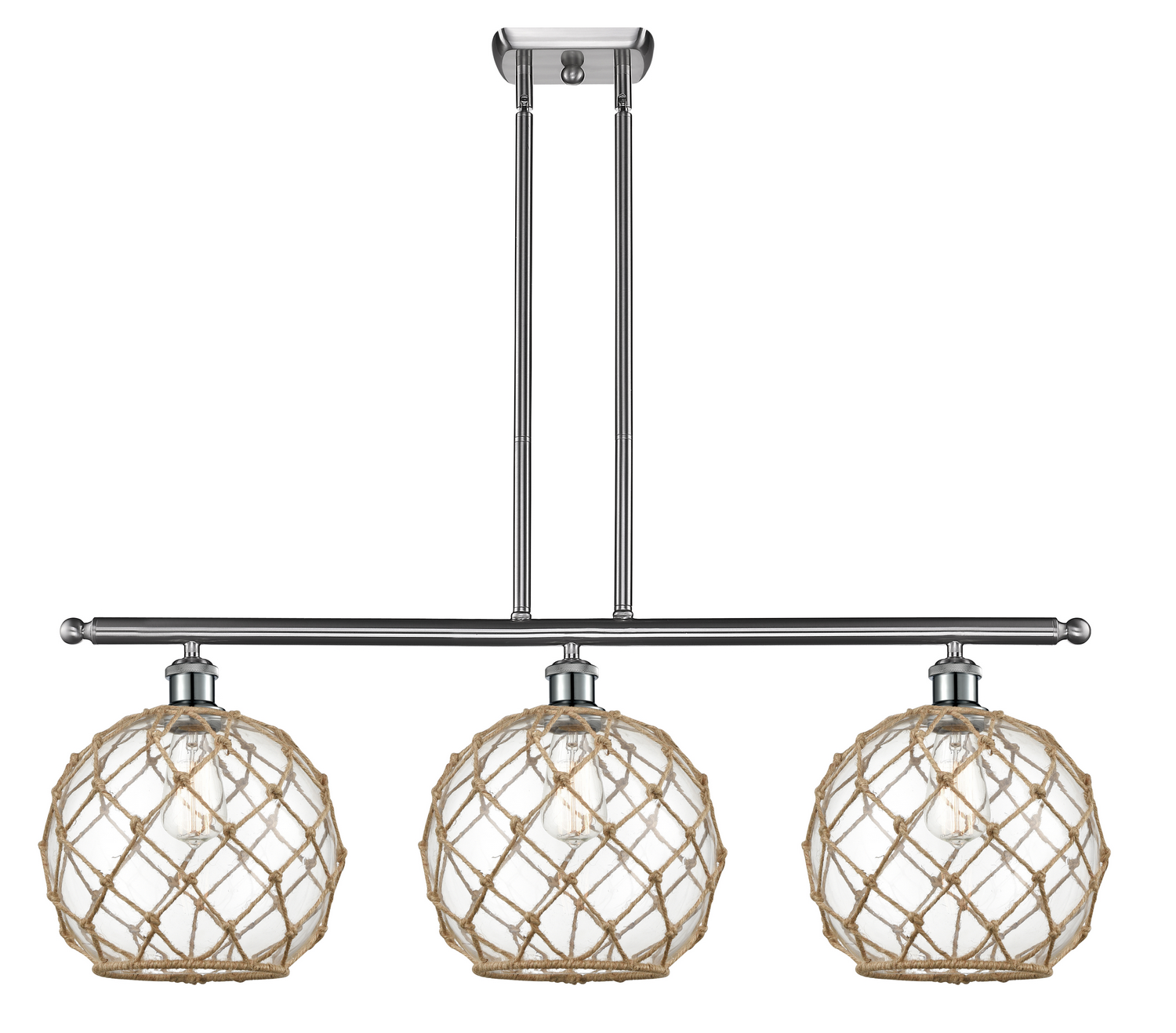 Three Light Island Pendant by Innovations - Ballston Collection, Brushed Satin Nickel Finish - 516-3I-SN-G122-10RB