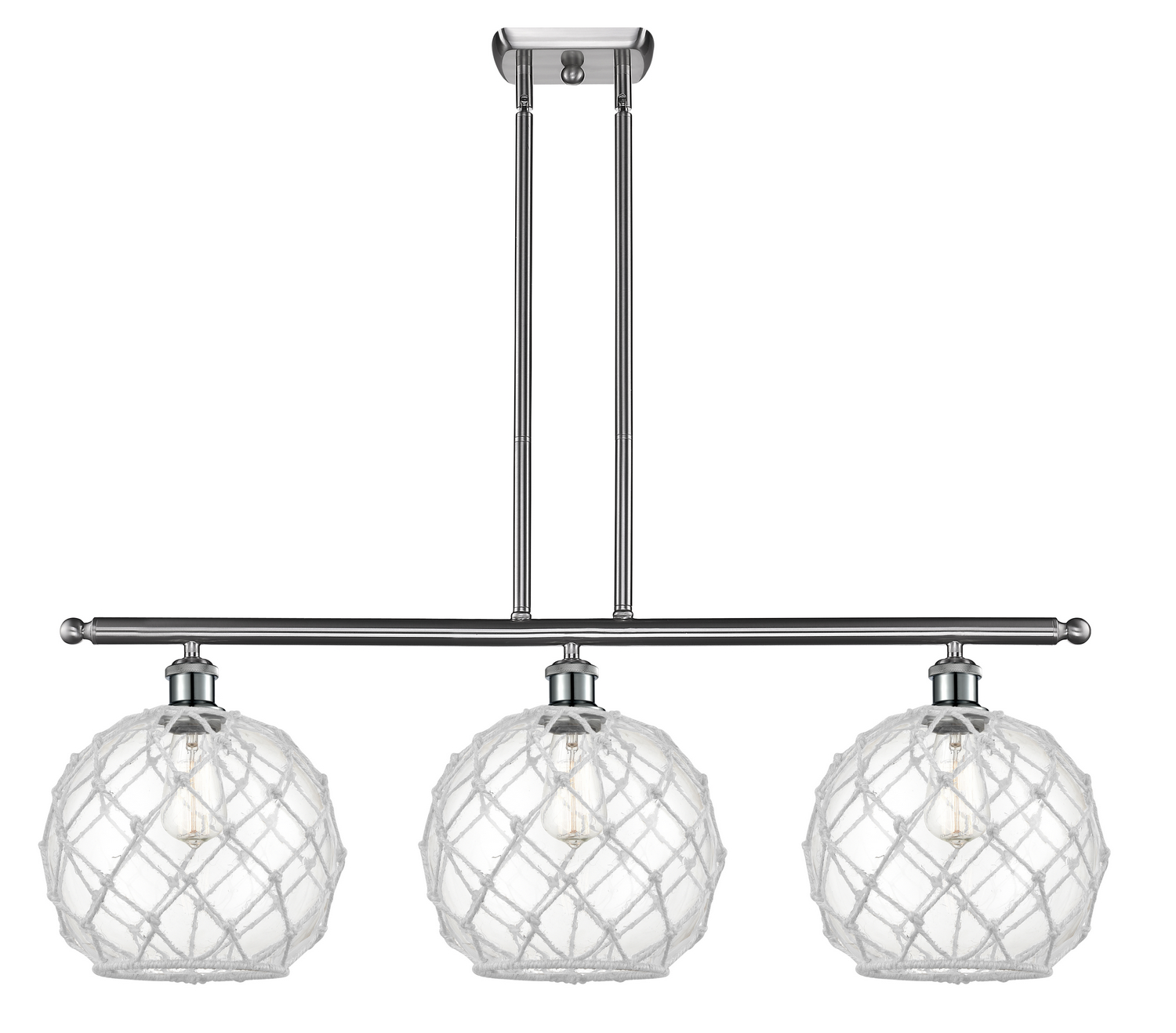 Three Light Island Pendant by Innovations - Ballston Collection, Brushed Satin Nickel Finish - 516-3I-SN-G122-10RW