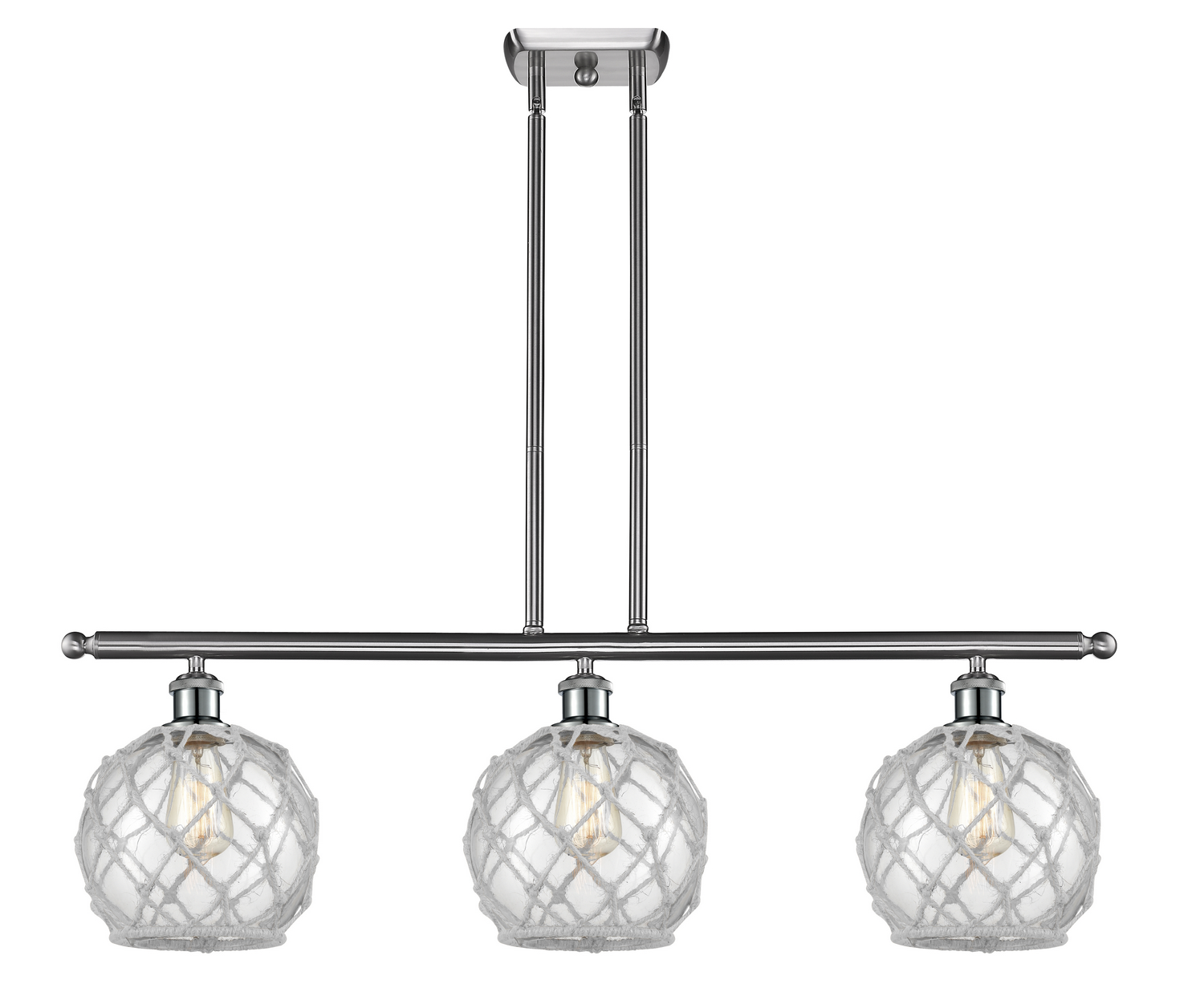 Three Light Island Pendant by Innovations - Ballston Collection, Brushed Satin Nickel Finish - 516-3I-SN-G122-8RW