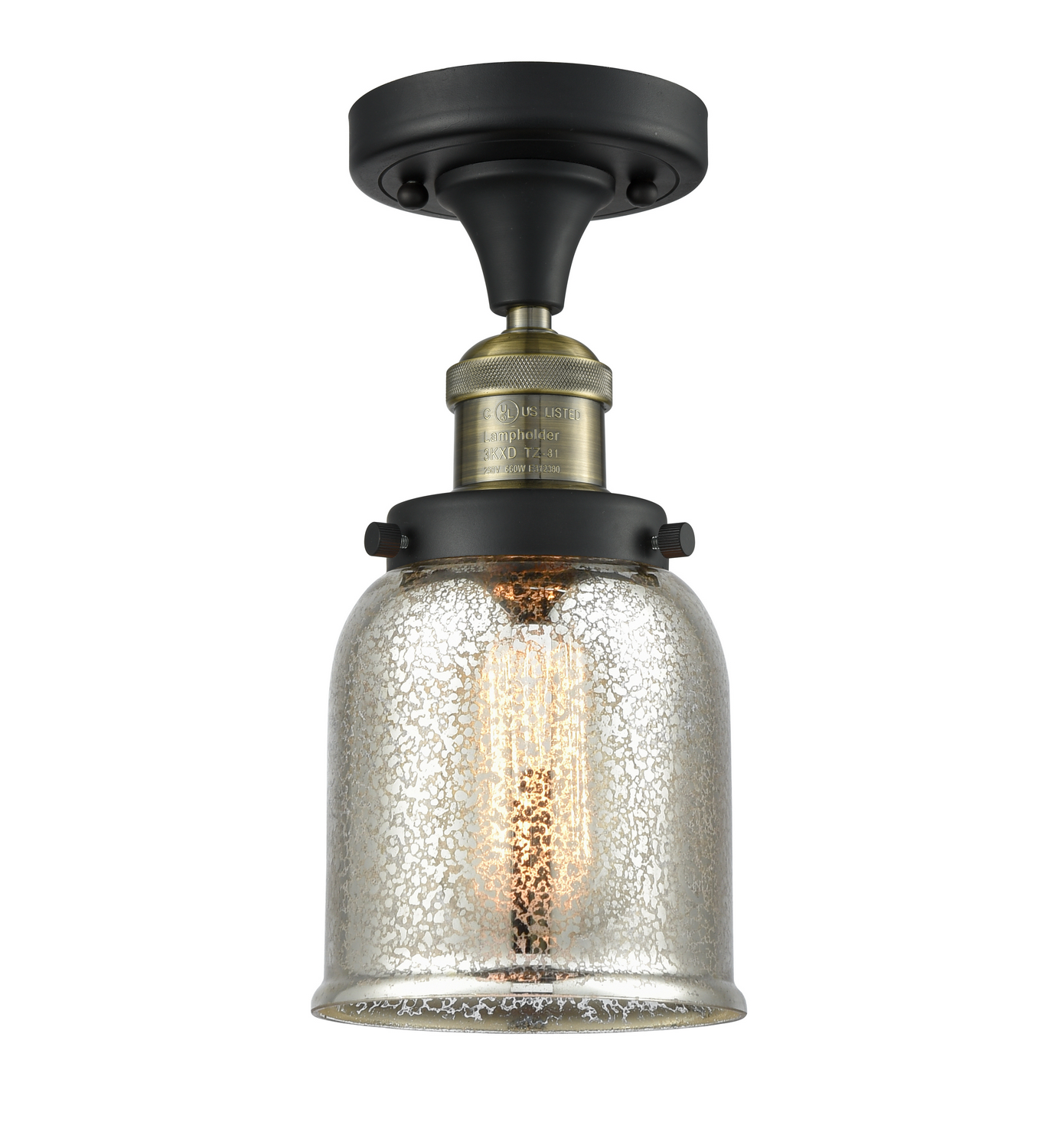 LED Semi-Flush Mount by Innovations - Franklin Restoration Collection, Black Antique Brass Finish - 517-1CH-BAB-G58-LED