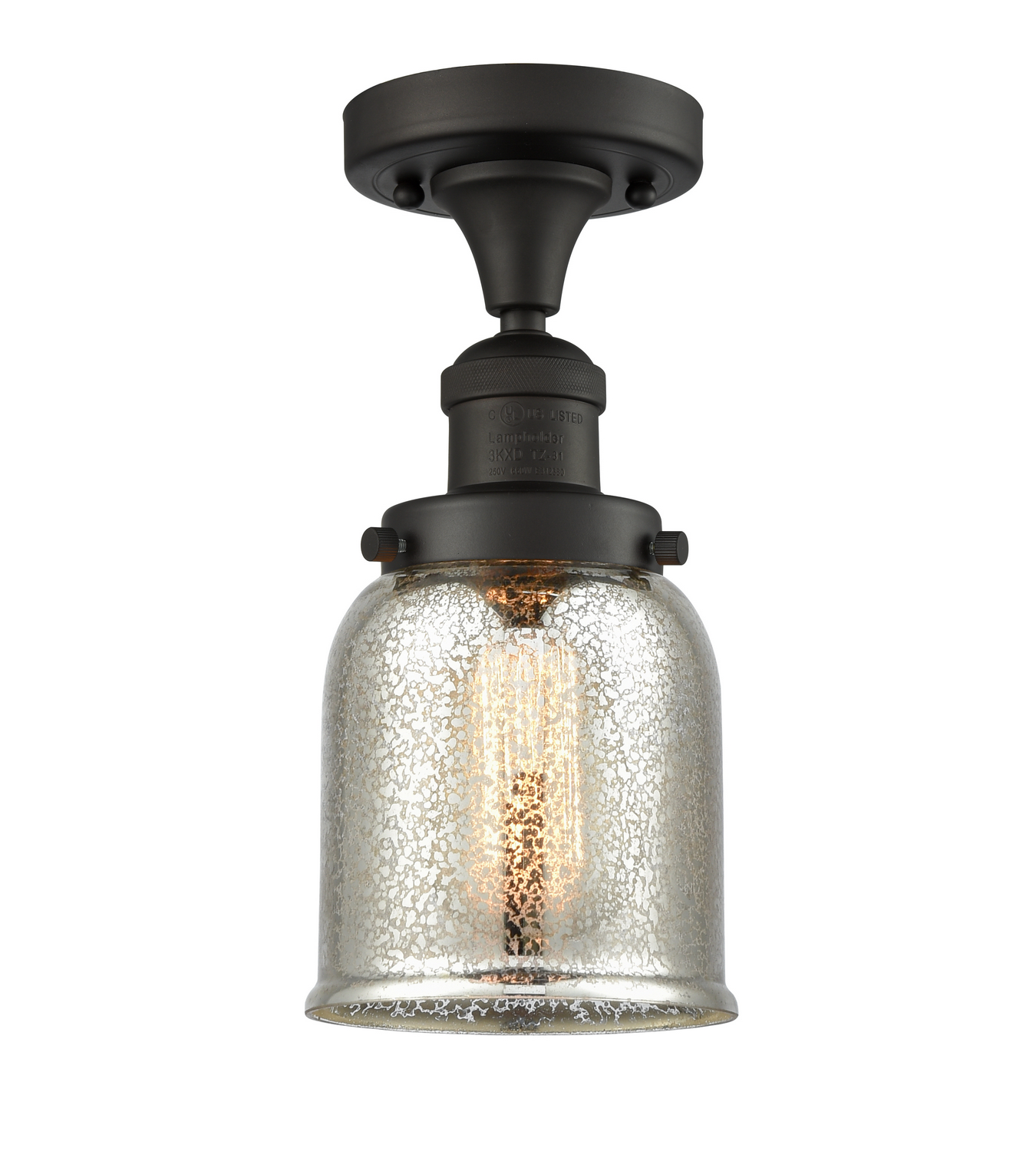 One Light Semi-Flush Mount by Innovations - Franklin Restoration Collection, Oil Rubbed Bronze Finish - 517-1CH-OB-G58