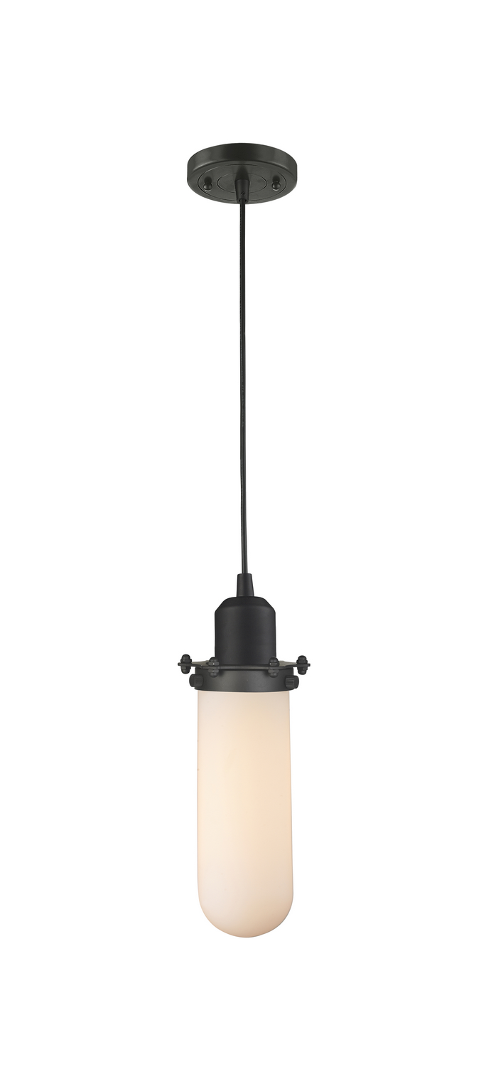One Light Mini Pendant by Innovations - Austere Collection, Oil Rubbed Bronze Finish - 900-1P-OB-CE228-OB-W