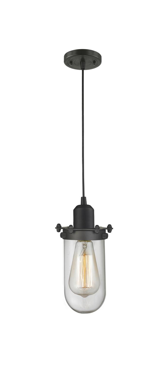 One Light Mini Pendant by Innovations - Austere Collection, Oil Rubbed Bronze Finish - 900-1P-OB-CE231-OB-CL