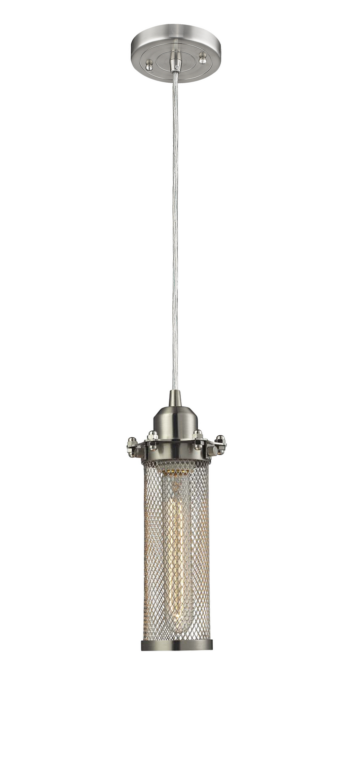 One Light Mini Pendant by Innovations - Austere Collection, Brushed Satin Nickel Finish - 900-1P-SN-CE216-SN