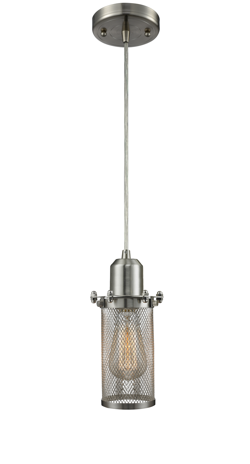 One Light Mini Pendant by Innovations - Austere Collection, Brushed Satin Nickel Finish - 900-1P-SN-CE219-SN