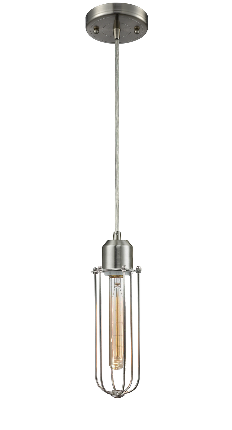 One Light Mini Pendant by Innovations - Austere Collection, Brushed Satin Nickel Finish - 900-1P-SN-CE225-SN