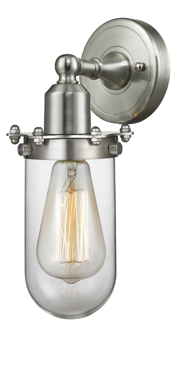 One Light Wall Sconce by Innovations - Austere Collection, Brushed Satin Nickel Finish - 900-1W-SN-CE231-SN-CL