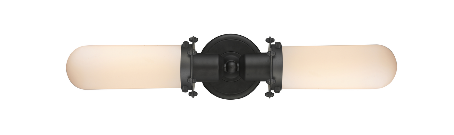 Two Light Bath Vanity by Innovations - Austere Collection, Oil Rubbed Bronze Finish - 900-2W-OB-CE228-OB-W