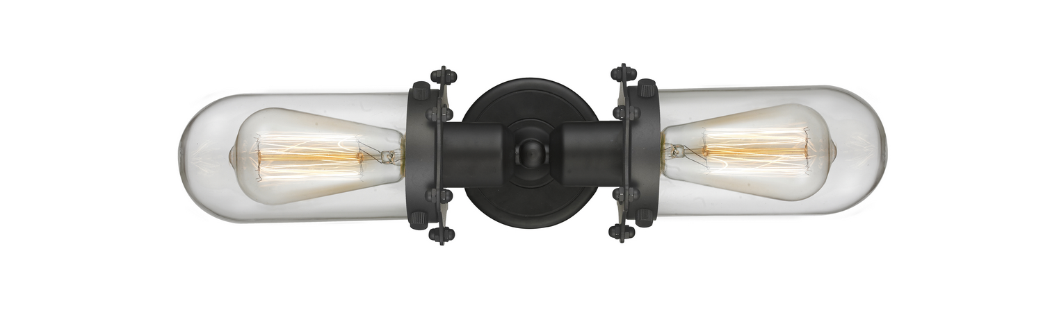 Two Light Bath Vanity by Innovations - Austere Collection, Oil Rubbed Bronze Finish - 900-2W-OB-CE231-OB-CL