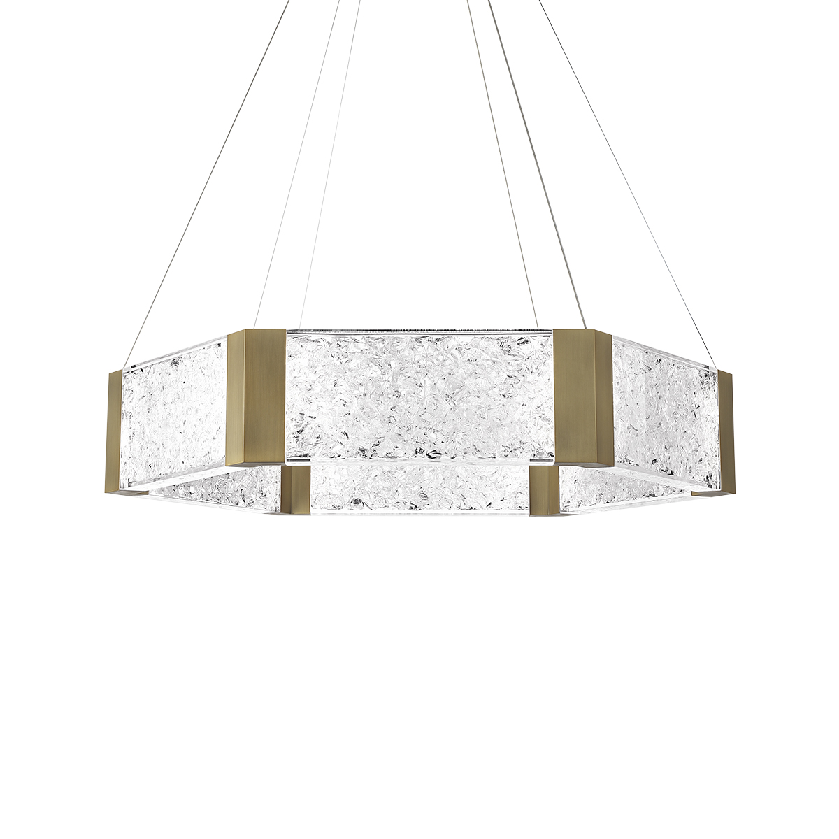 LED Chandelier by Modern Forms - Forever Collection, Aged Brass Finish - PD-76034-AB