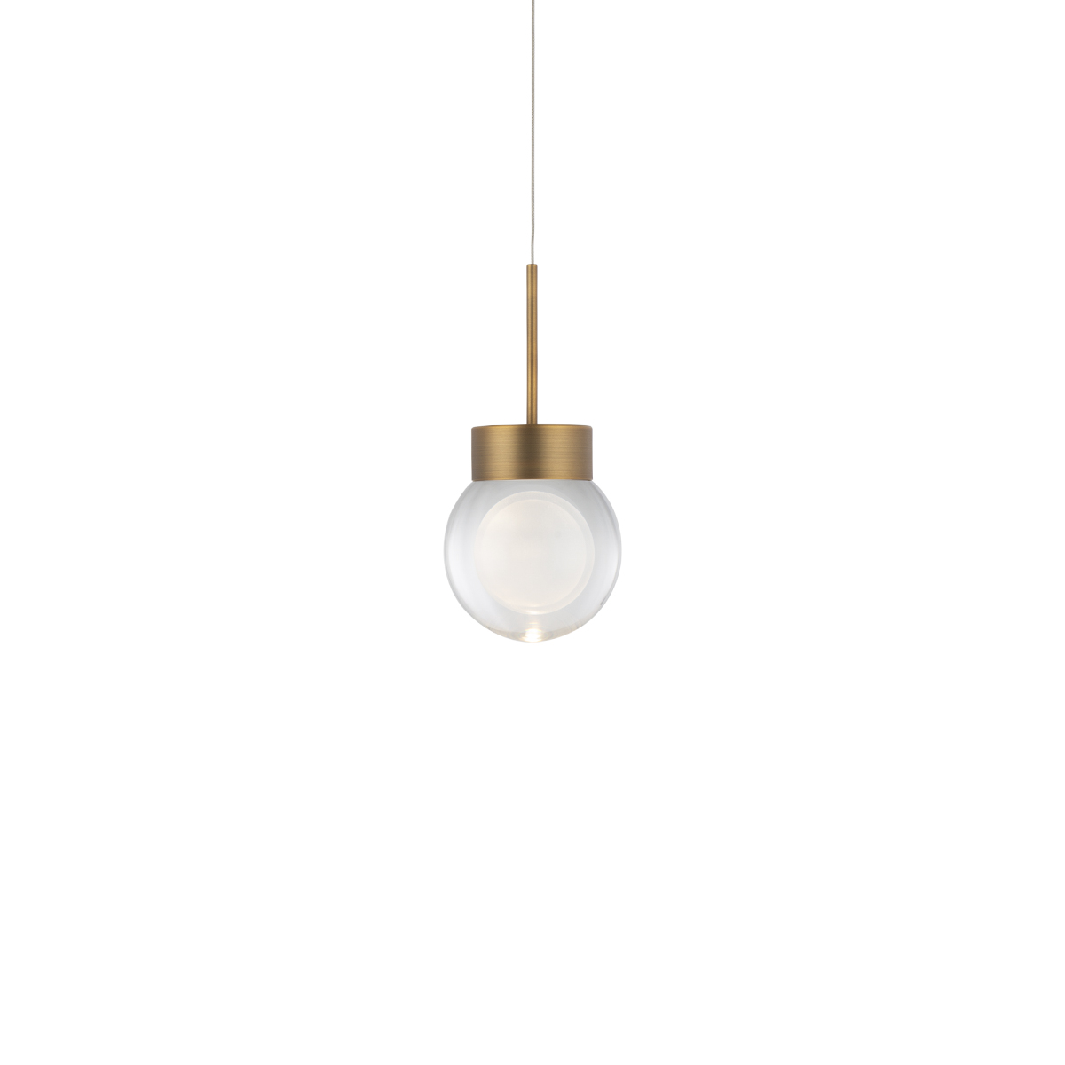 LED Mini Pendant by Modern Forms - Double Bubble Collection, Aged Brass Finish - PD-82006-AB