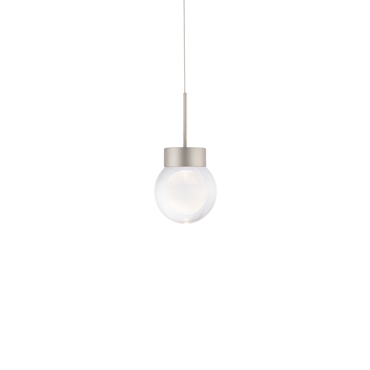 LED Mini Pendant by Modern Forms - Double Bubble Collection, Satin Nickel Finish - PD-82006-SN