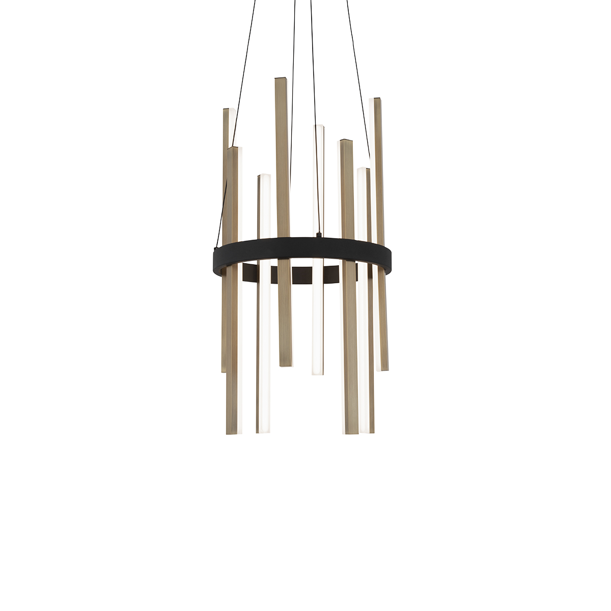 LED Pendant by Modern Forms - Harmonix Collection, Black & Aged Brass Finish - PD-87914-BK/AB
