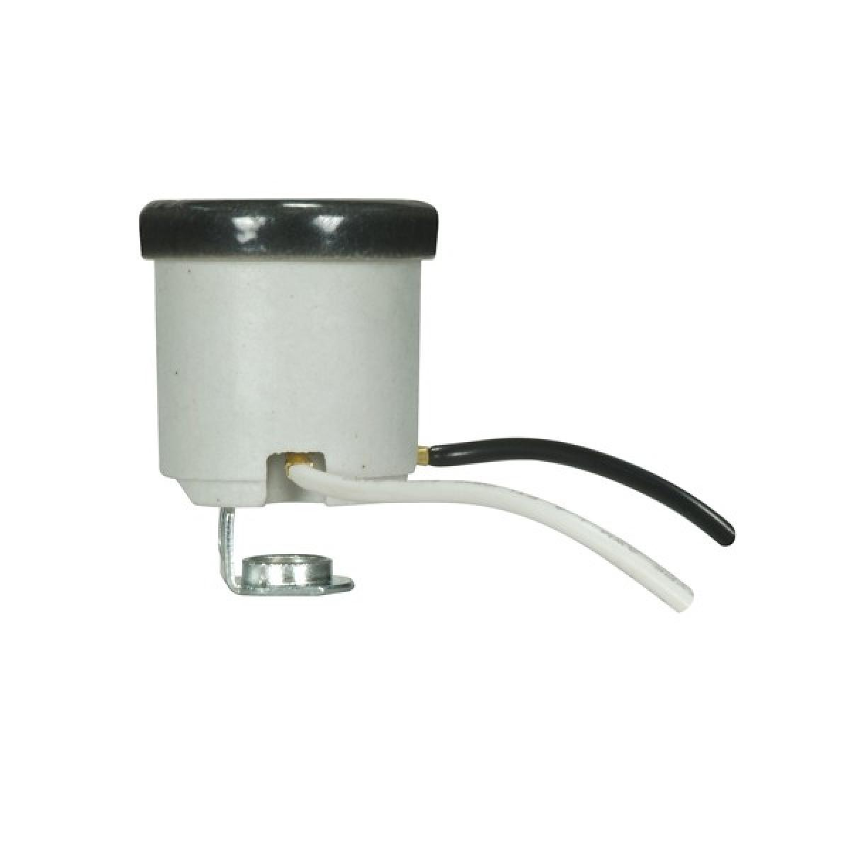 SATC 80/1685 KEYLESS PORCELAIN SOCKET WITH BLACK RIM AND HICKEY UNGLAZED; 660W; 250V