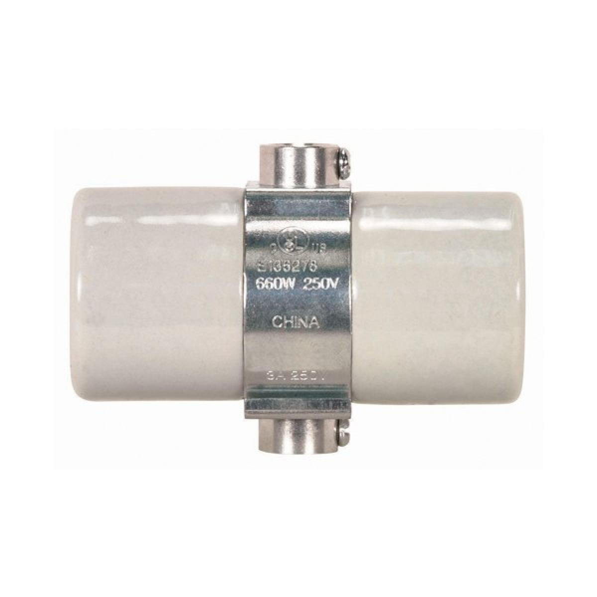 SATC 90/1708 TWIN PORCELAIN SOCKET WITH DOUBLE BUSHING STRAP; GLAZED; 660W; 250V; 100/10 MASTER