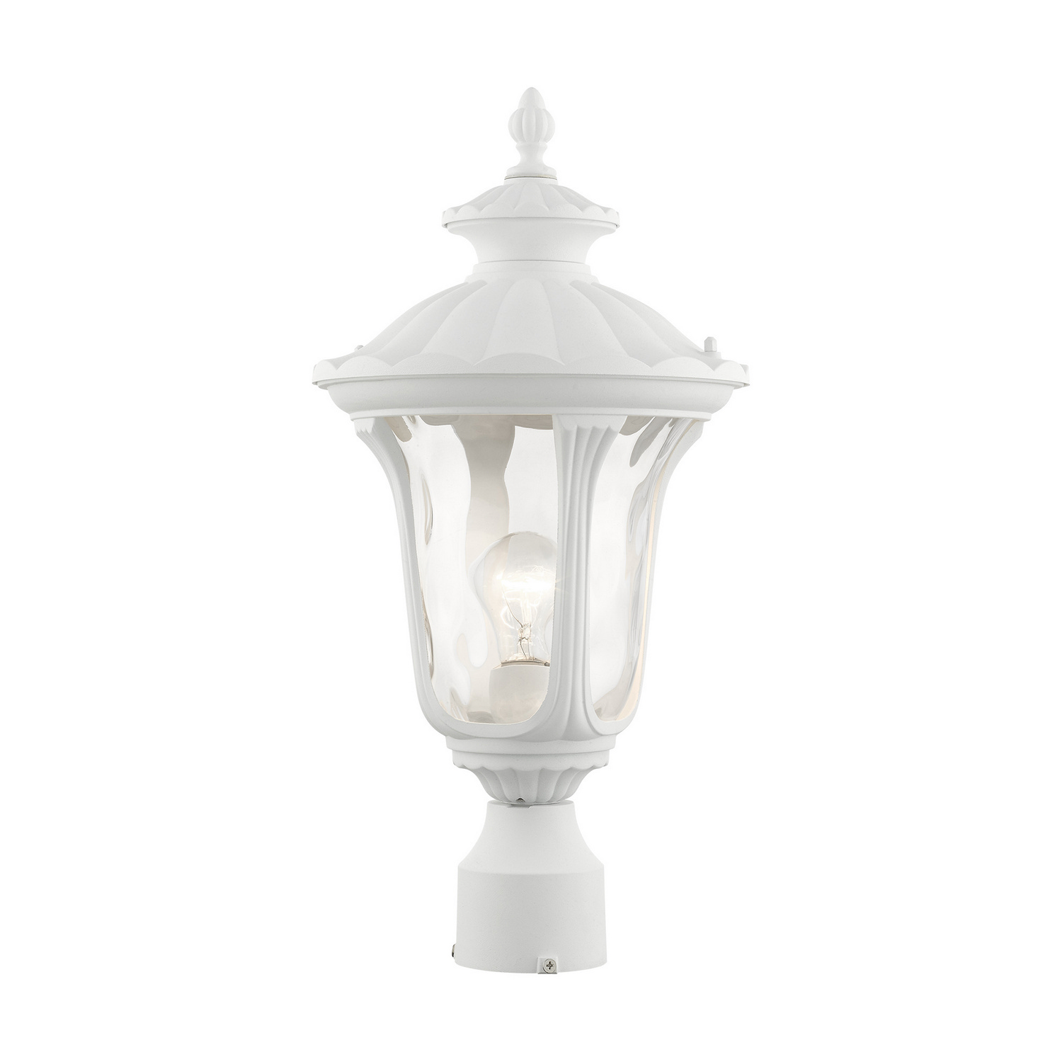Photos - Chandelier / Lamp Oxford Livex Textured White One Light Outdoor Post Top Lantern from the  Collection 7855-13 