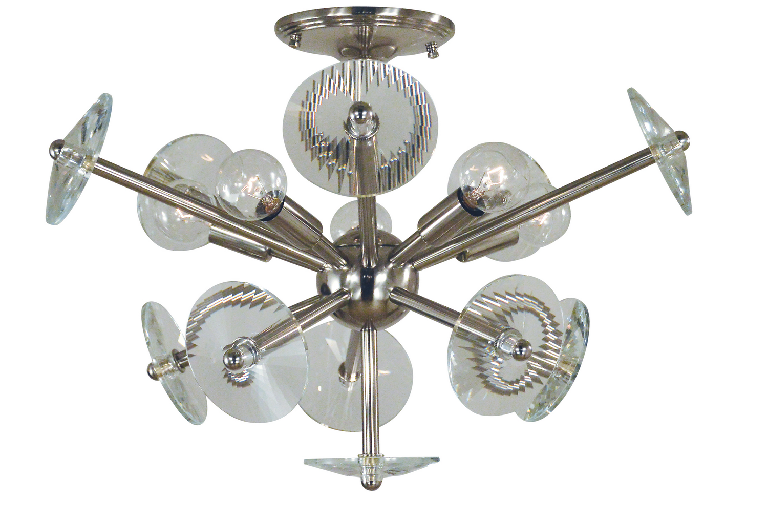 Framburg Apogee Five Light Flush / Semi-Flush Mount in Polished Nickel - 4812 PN