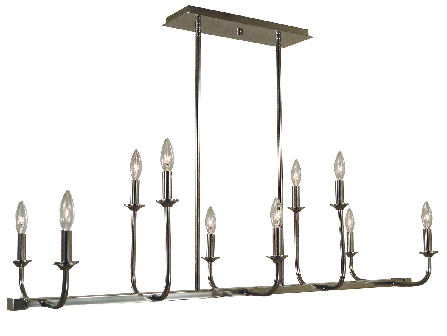 Framburg Boulevard Ten Light Island Chandelier in Polished Nickel - 4983 PN