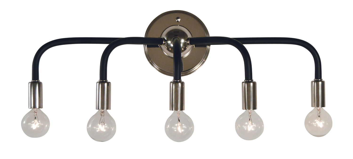 Framburg Candide Five Light Wall Sconce in Polished Nickel with Matte Black Accents - 5005 PN/MBLACK
