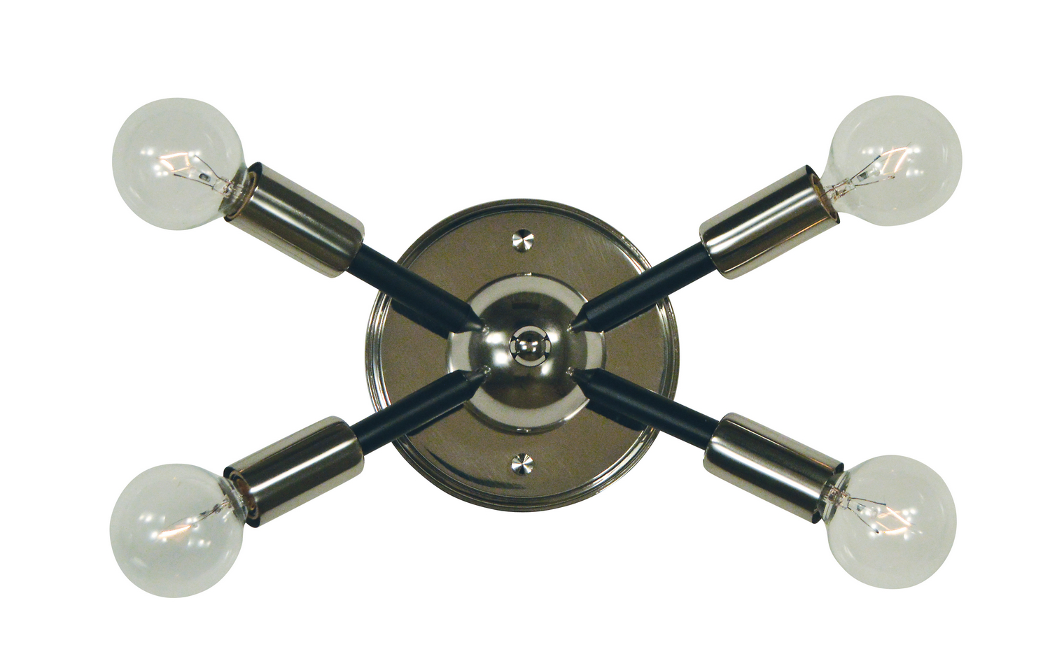 Framburg Simone Four Light Wall Sconce in Polished Nickel with Matte Black Accents - 5014 PN/MBLACK