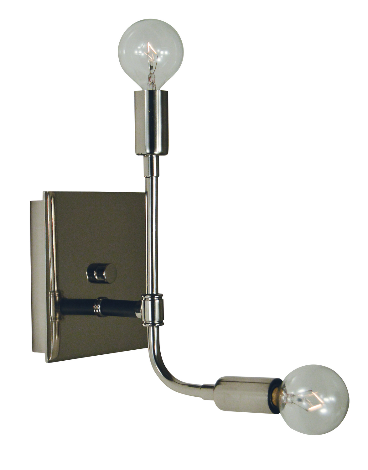 Framburg Fusion Two Light Wall Sconce in Polished Nickel with Matte Black Accents - 5017 PN/MBLACK