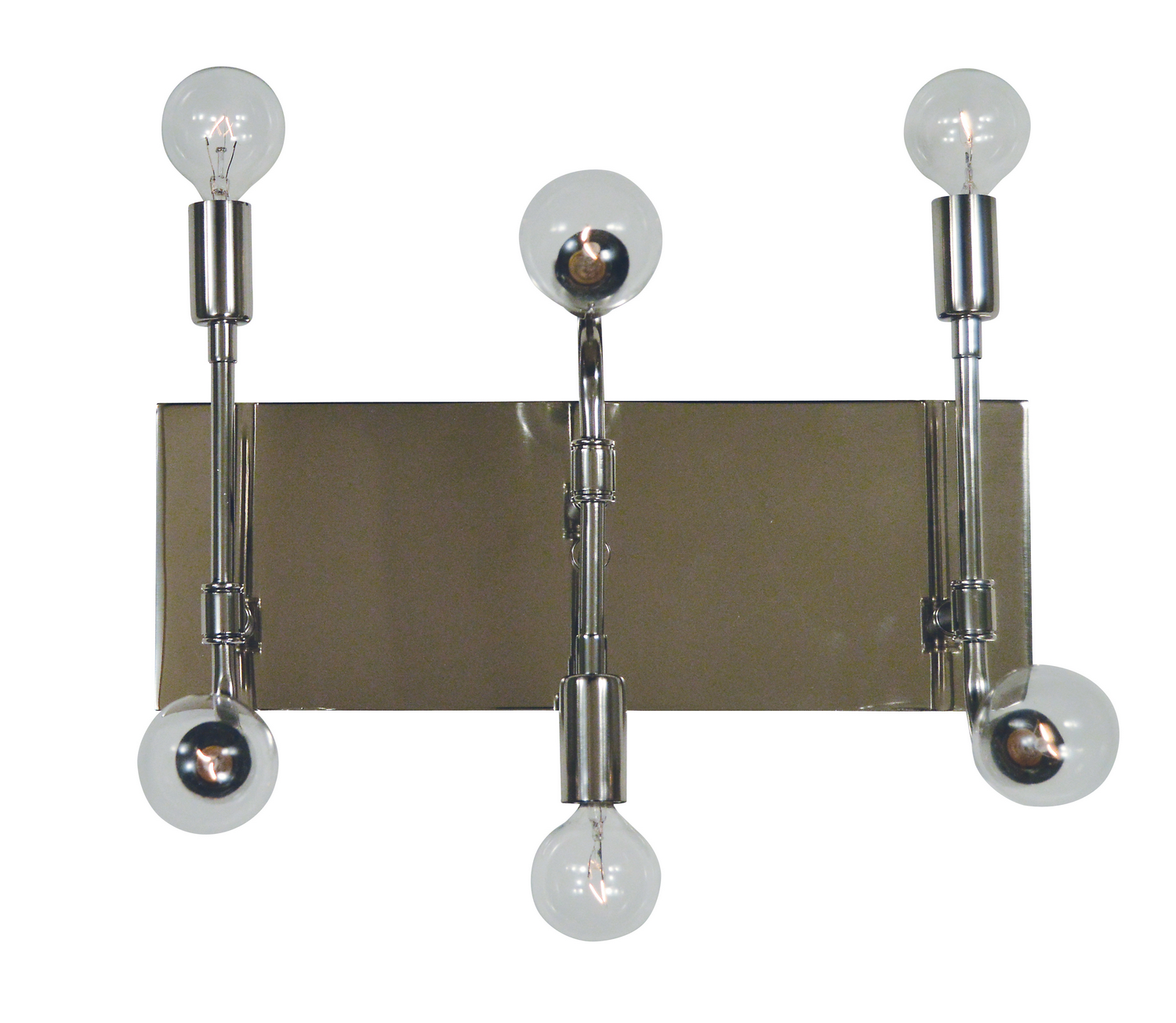 Framburg Fusion Six Light Wall Sconce in Polished Nickel with Matte Black Accents - 5018 PN/MBLACK
