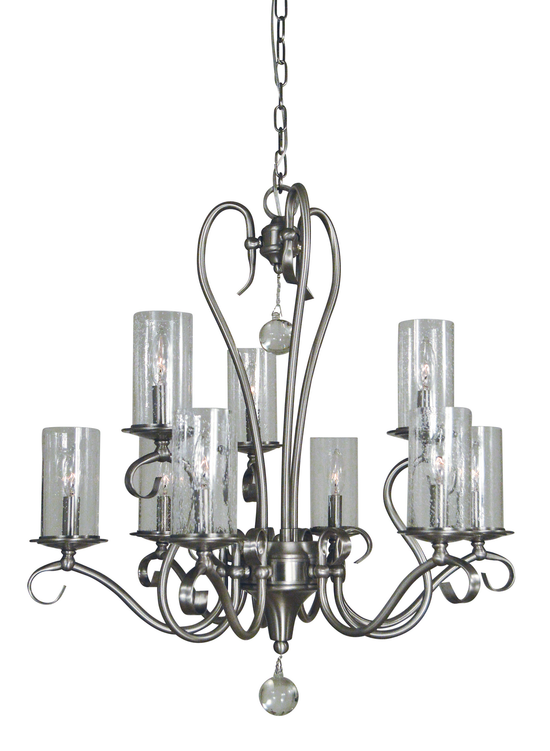 Framburg Ilsa Nine Light Chandelier in Brushed Nickel - 5029 BN