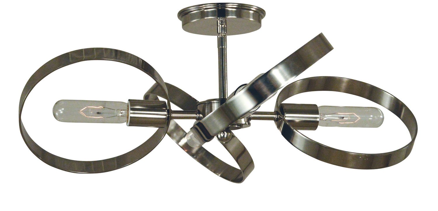 Framburg Copernicus Four Light Flush / Semi-Flush Mount in Polished Nickel - 5060 PN
