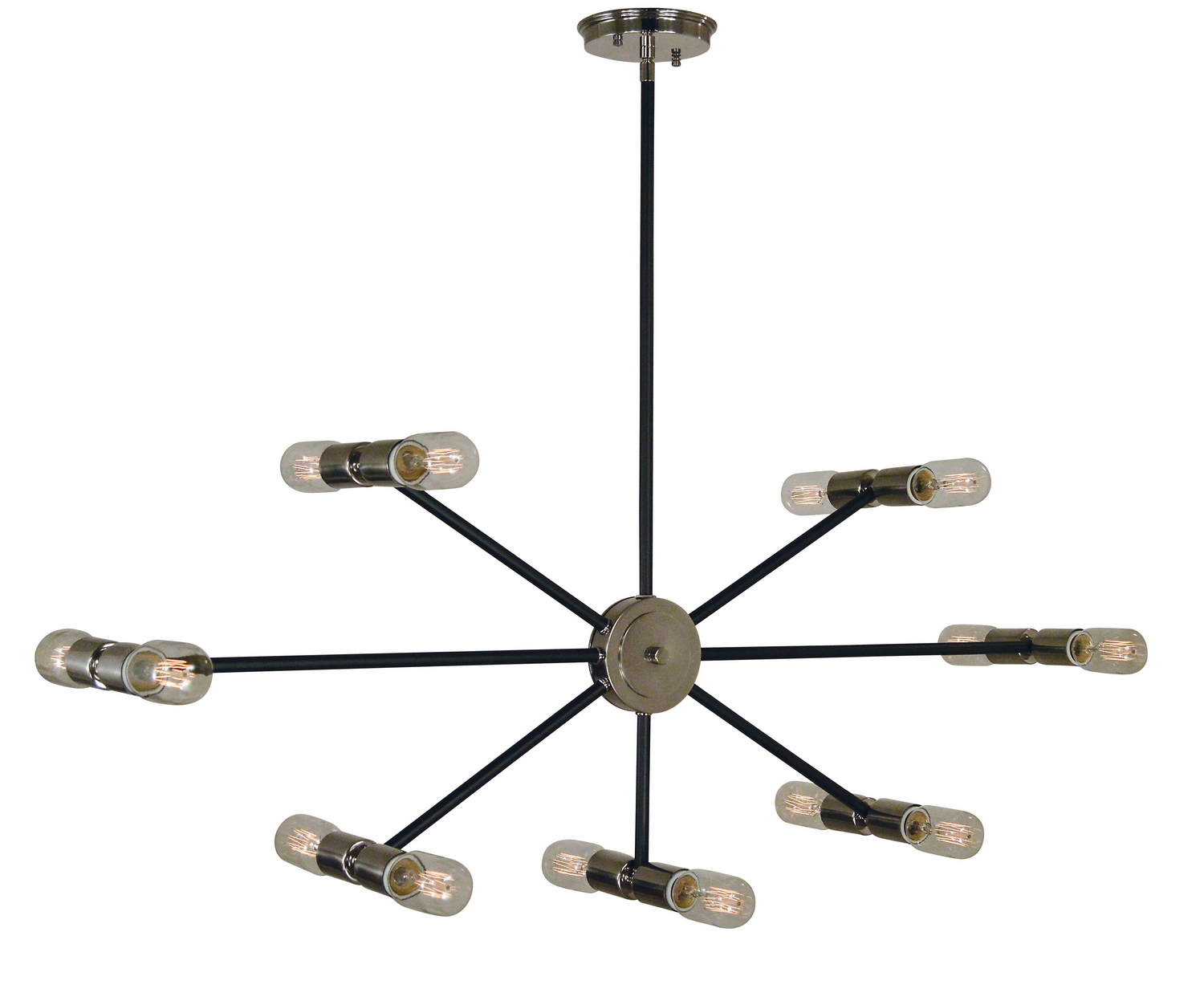 Framburg Nebula 14 Light Chandelier in Polished Nickel with Matte Black Accents - 5088 PN/MBLACK