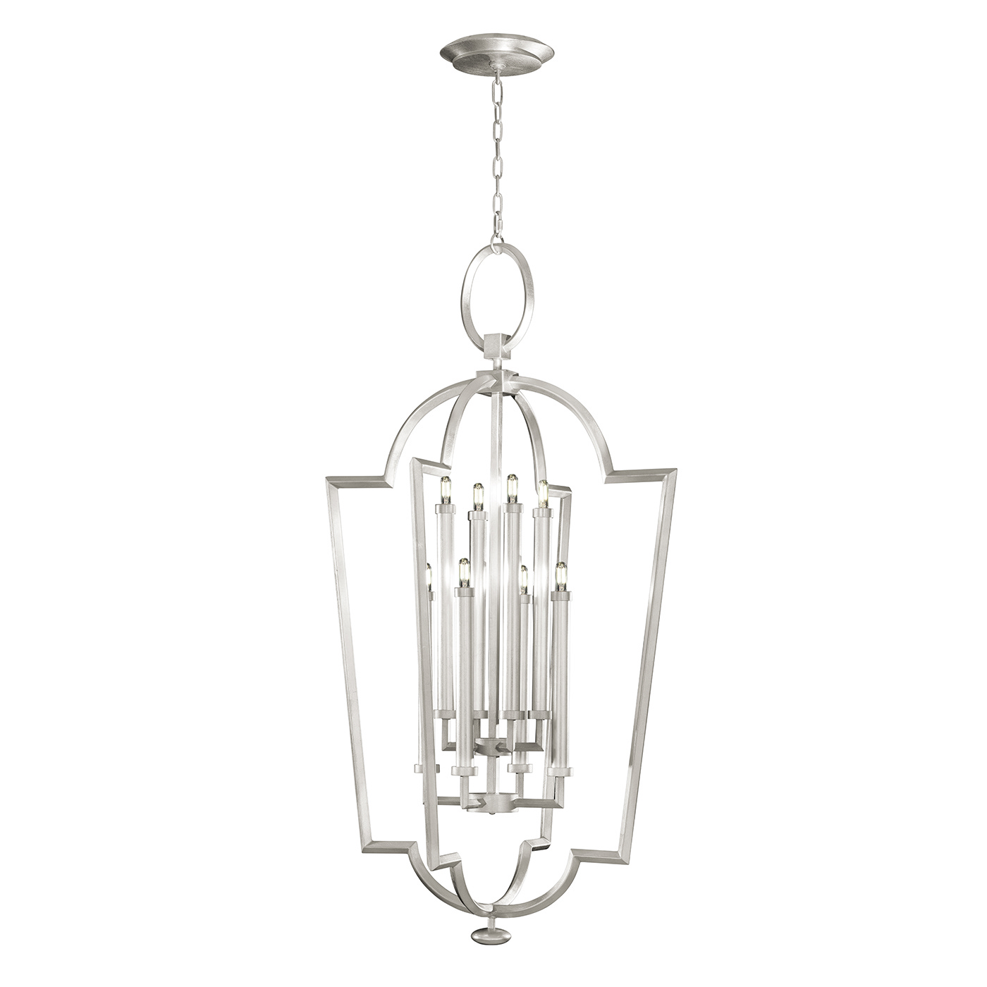 Fine Art Allegretto Eight Light Lantern in Silver Leaf - 780440-SF4