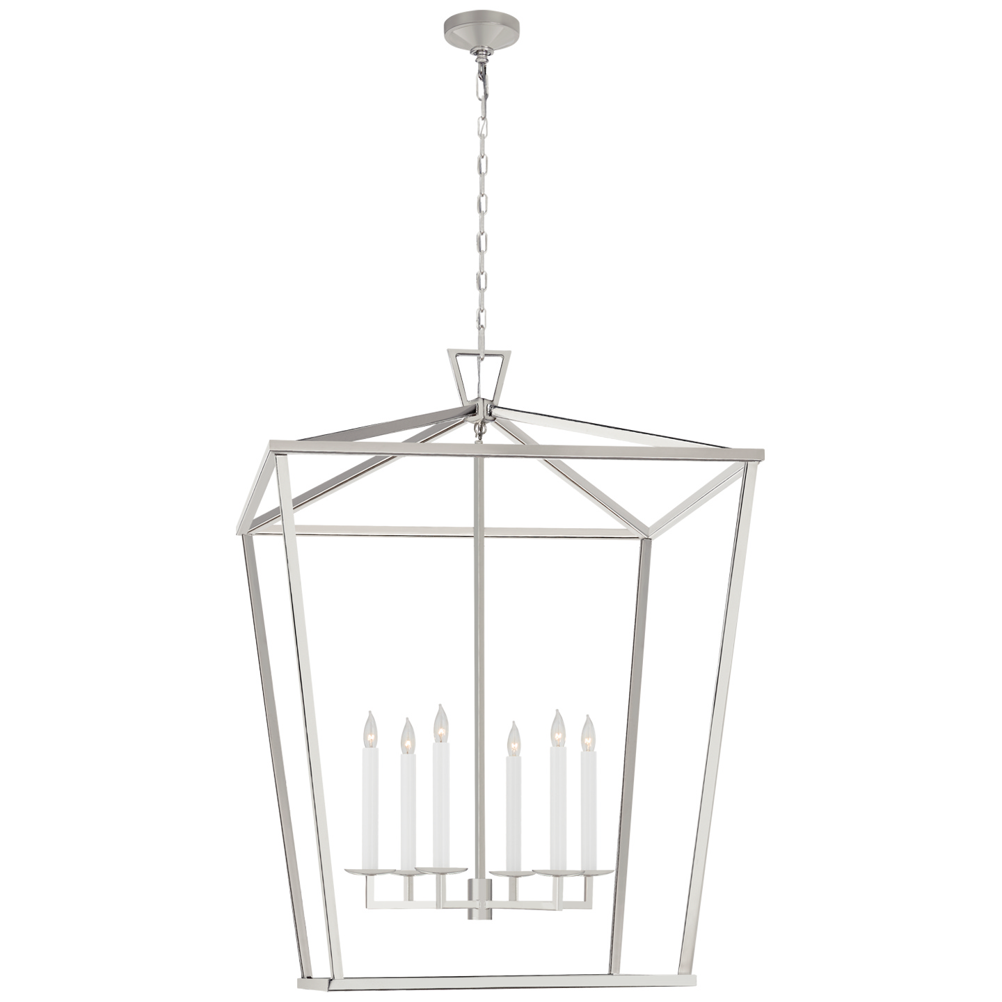 Visual Comfort Signature Darlana Six Light Lantern in Polished Nickel - CHC 2172PN