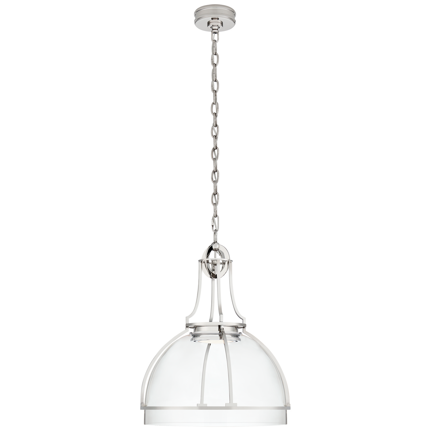 Visual Comfort Signature Gracie LED Pendant in Polished Nickel - CHC 5482PN-CG