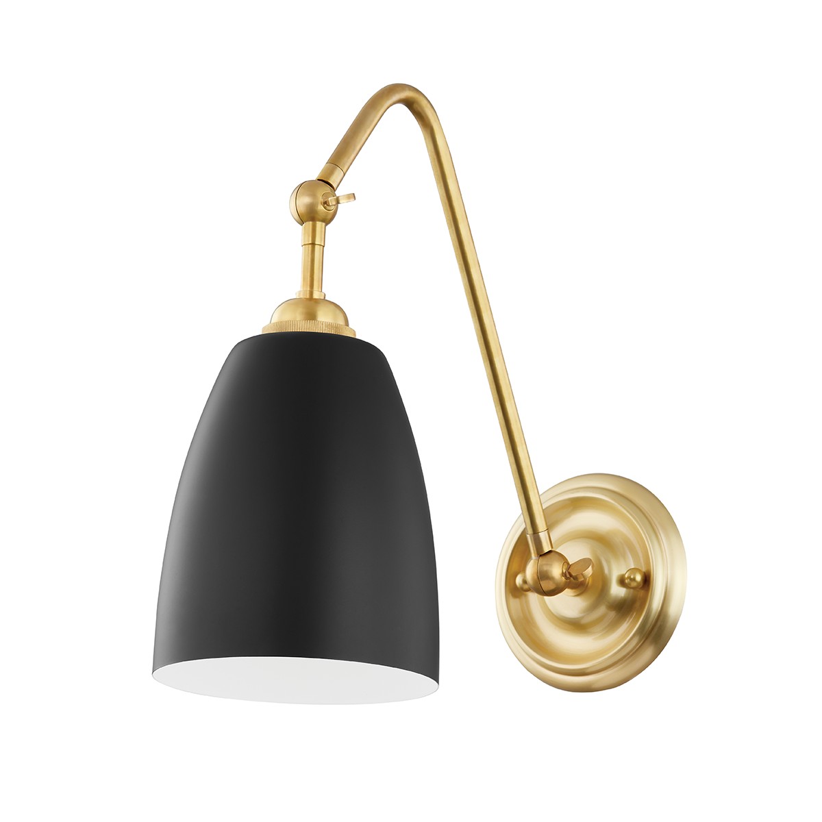 Hudson Valley Millwood One Light Wall Sconce in Aged Brass/Black - 3021-AGB/BK
