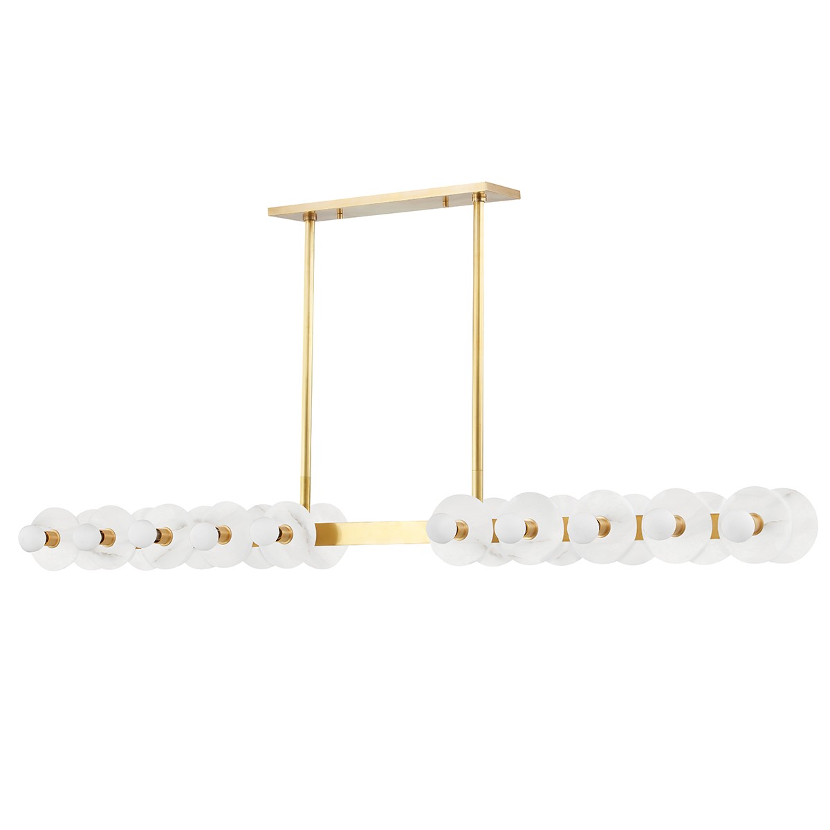 Hudson Valley Austen 20 Light Island Pendant in Aged Brass - 4260-AGB