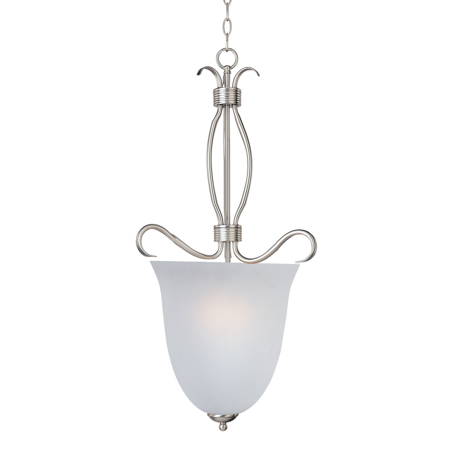 Maxim Basix Four Light Entry Foyer Pendant in Satin Nickel - 10131FTSN