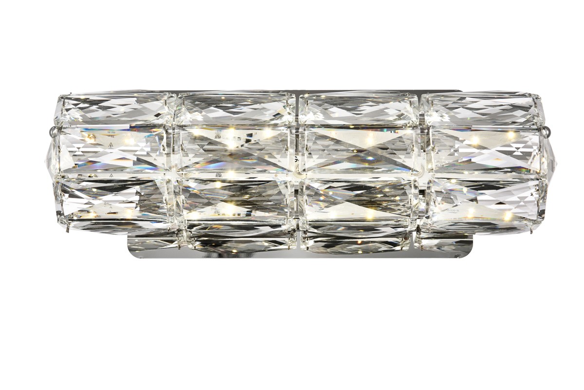 Photos - Chandelier / Lamp Elegant Lighting Chrome LED Bath Sconce from the Valetta Collection 3501W12C