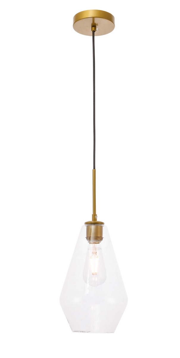 Brass One Light Pendant from the Gene Collection