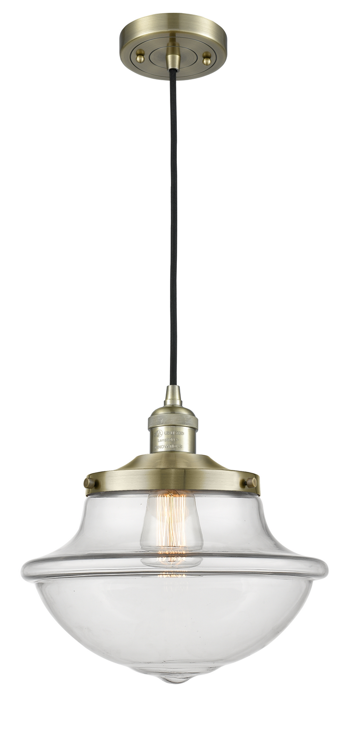 One Light Mini Pendant by Innovations - Franklin Restoration Collection, Antique Brass Finish - 201C-AB-G542