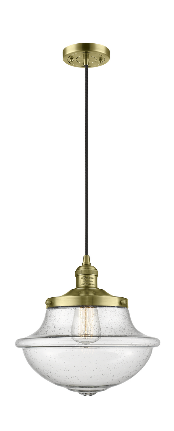 One Light Mini Pendant by Innovations - Franklin Restoration Collection, Antique Brass Finish - 201C-AB-G544