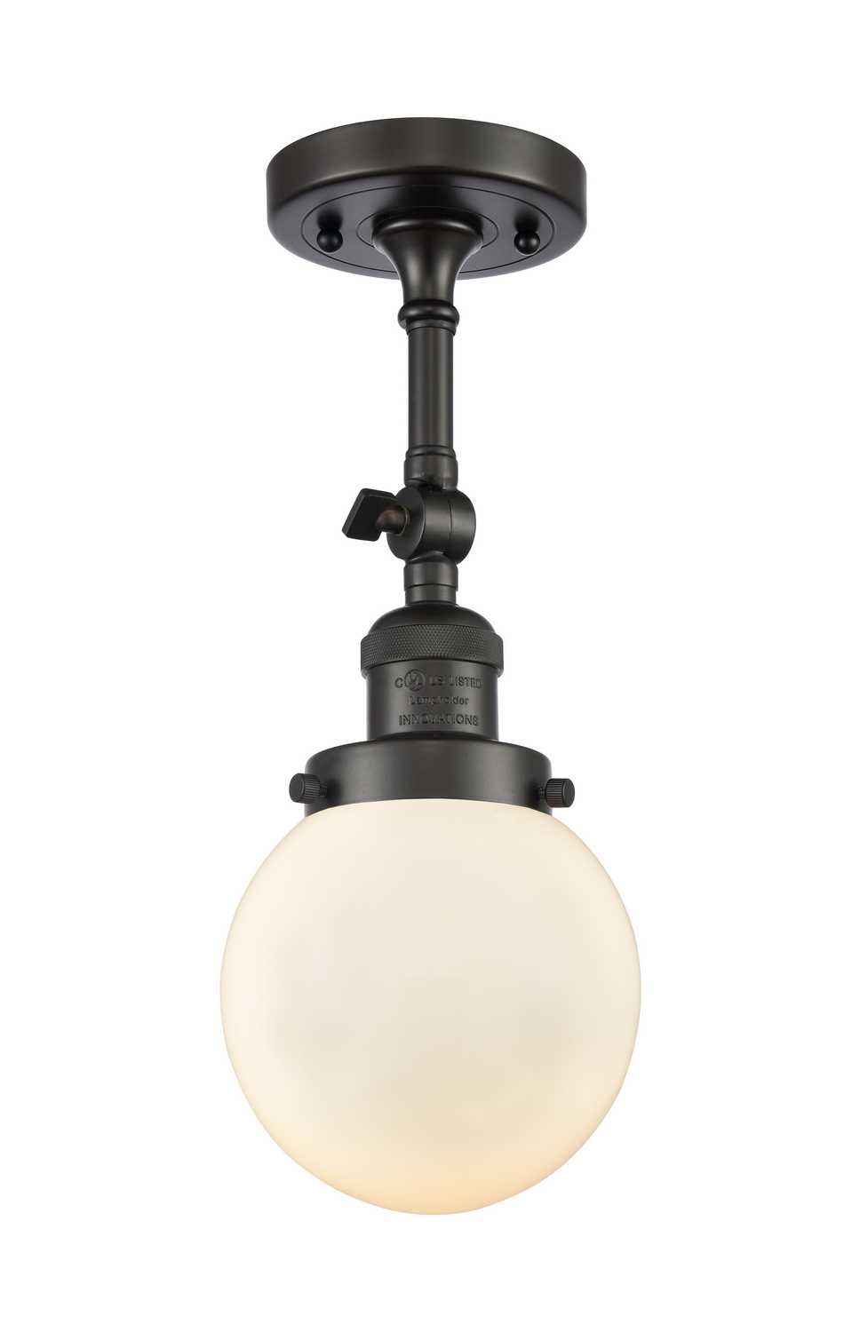 One Light Semi-Flush Mount by Innovations - Franklin Restoration Collection, Oil Rubbed Bronze Finish - 201F-OB-G201-6