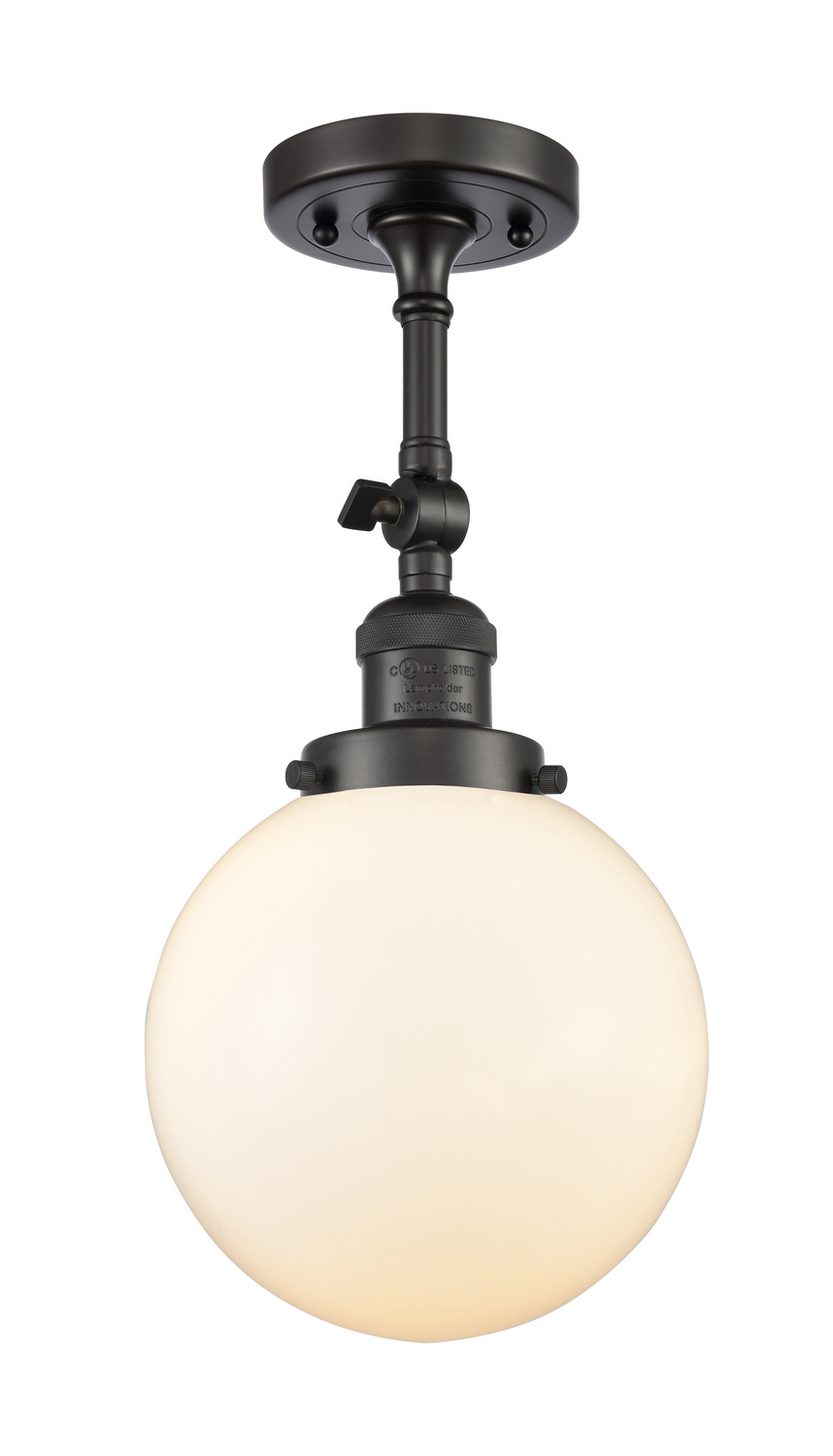 One Light Semi-Flush Mount by Innovations - Franklin Restoration Collection, Oil Rubbed Bronze Finish - 201F-OB-G201-8