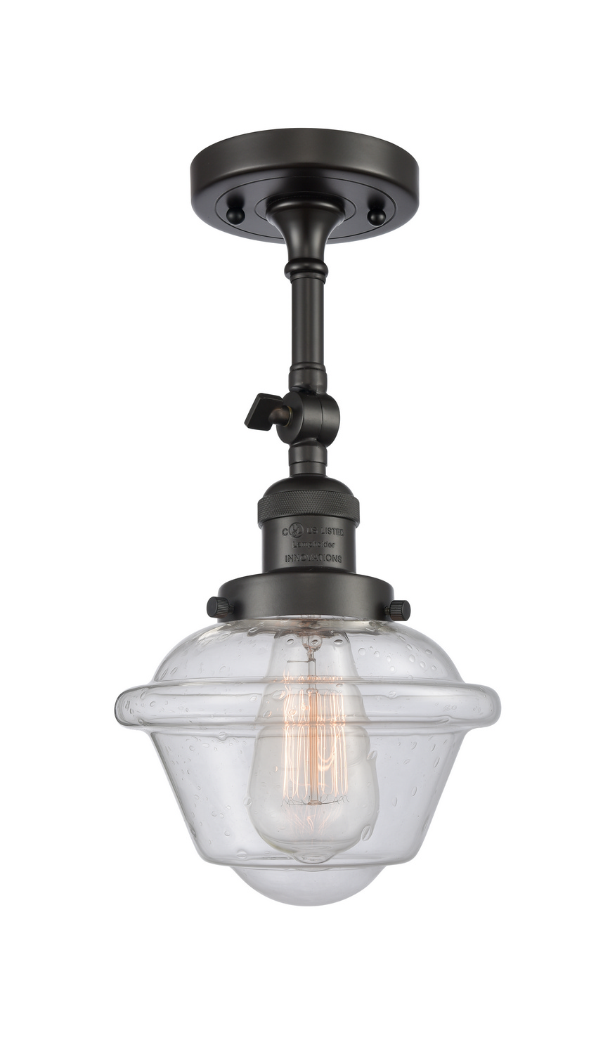 One Light Semi-Flush Mount by Innovations - Franklin Restoration Collection, Oil Rubbed Bronze Finish - 201F-OB-G534