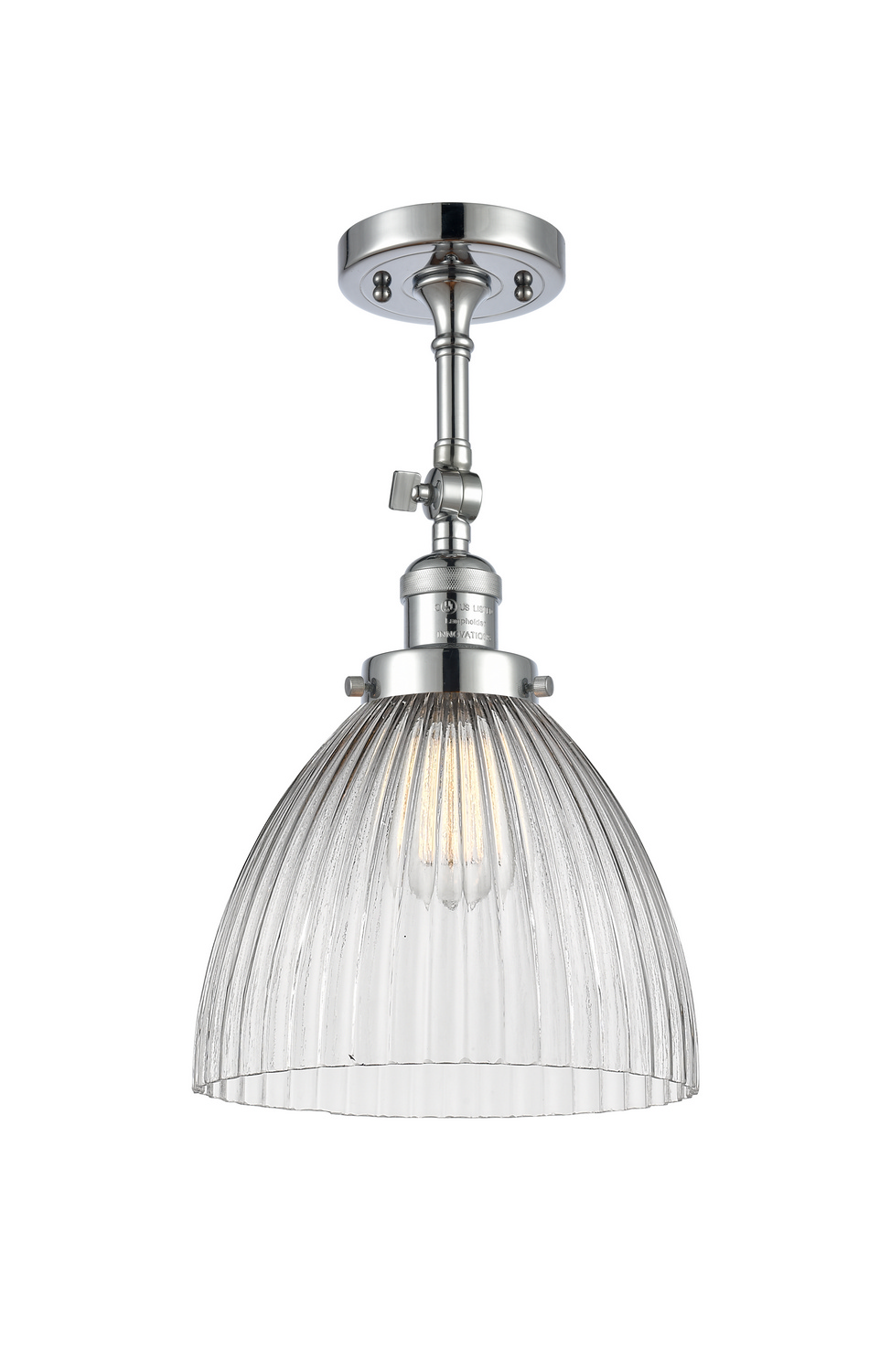 One Light Semi-Flush Mount by Innovations - Franklin Restoration Collection, Polished Chrome Finish - 201F-PC-G222
