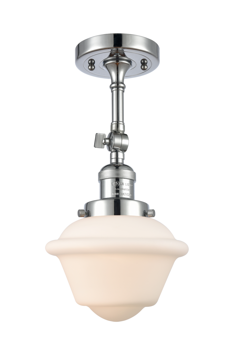 One Light Semi-Flush Mount by Innovations - Franklin Restoration Collection, Polished Chrome Finish - 201F-PC-G531
